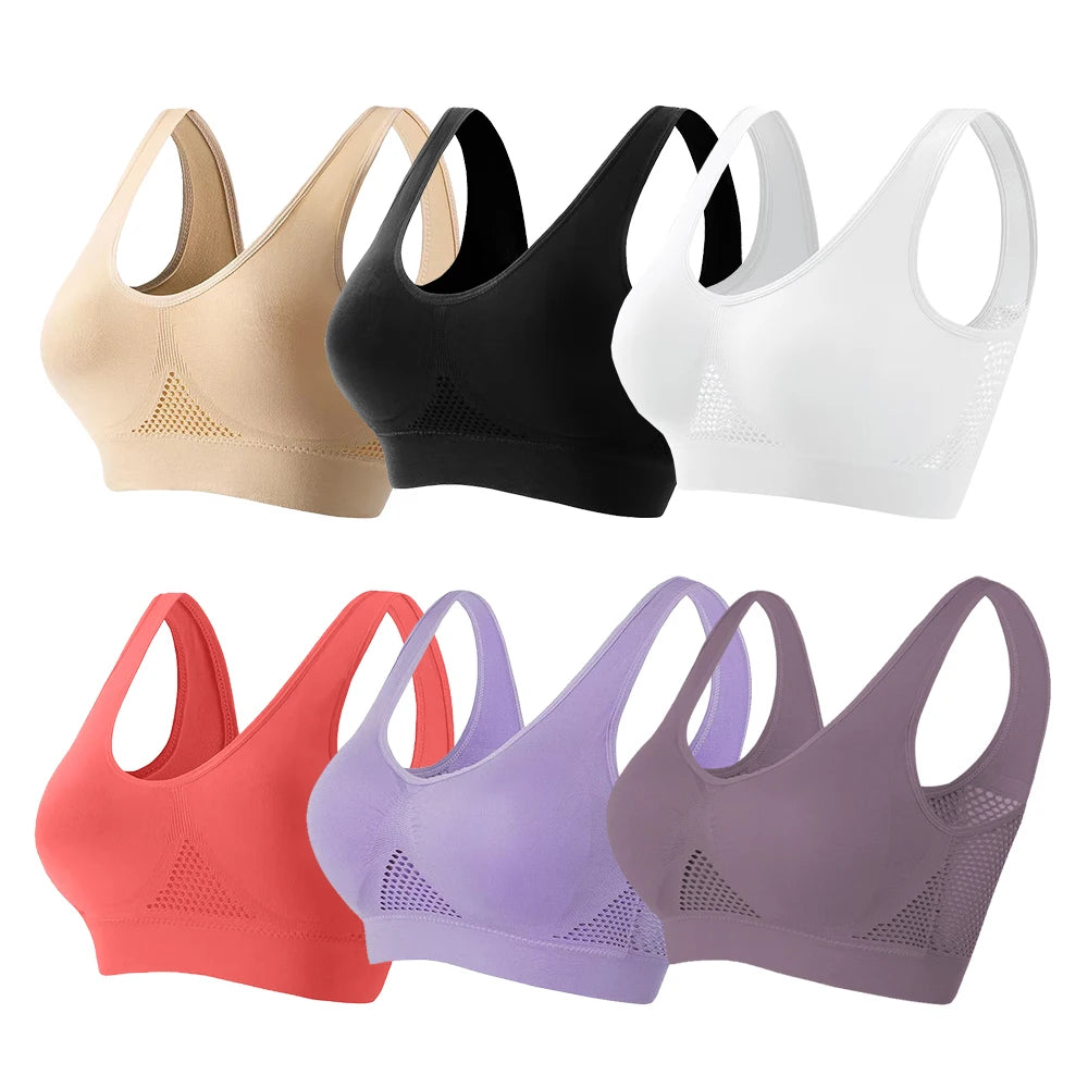 Women's Breathable Bra Sweat-absorbent Shockproof Pad Sports Top Track