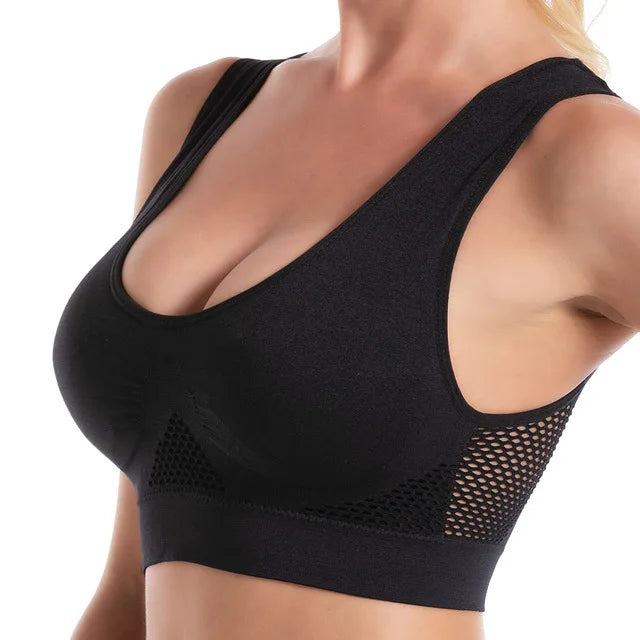 Women's Breathable Bra Sweat-absorbent Shockproof Pad Sports Top Track